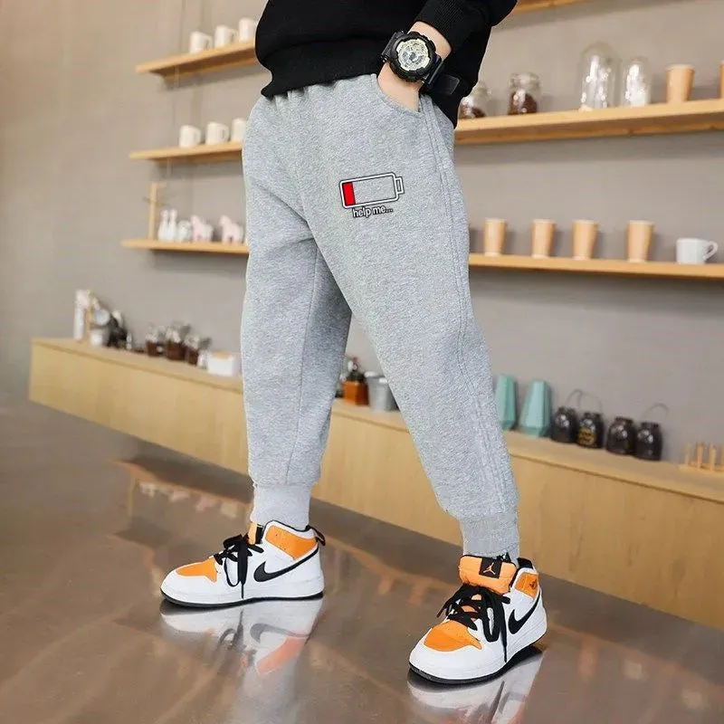 2023 Letter Printed Sweatpants for Kids Fashion Loose Long Pants Jogger Trousers Boys Casual Fitness Pants Autumn Winter Clothes