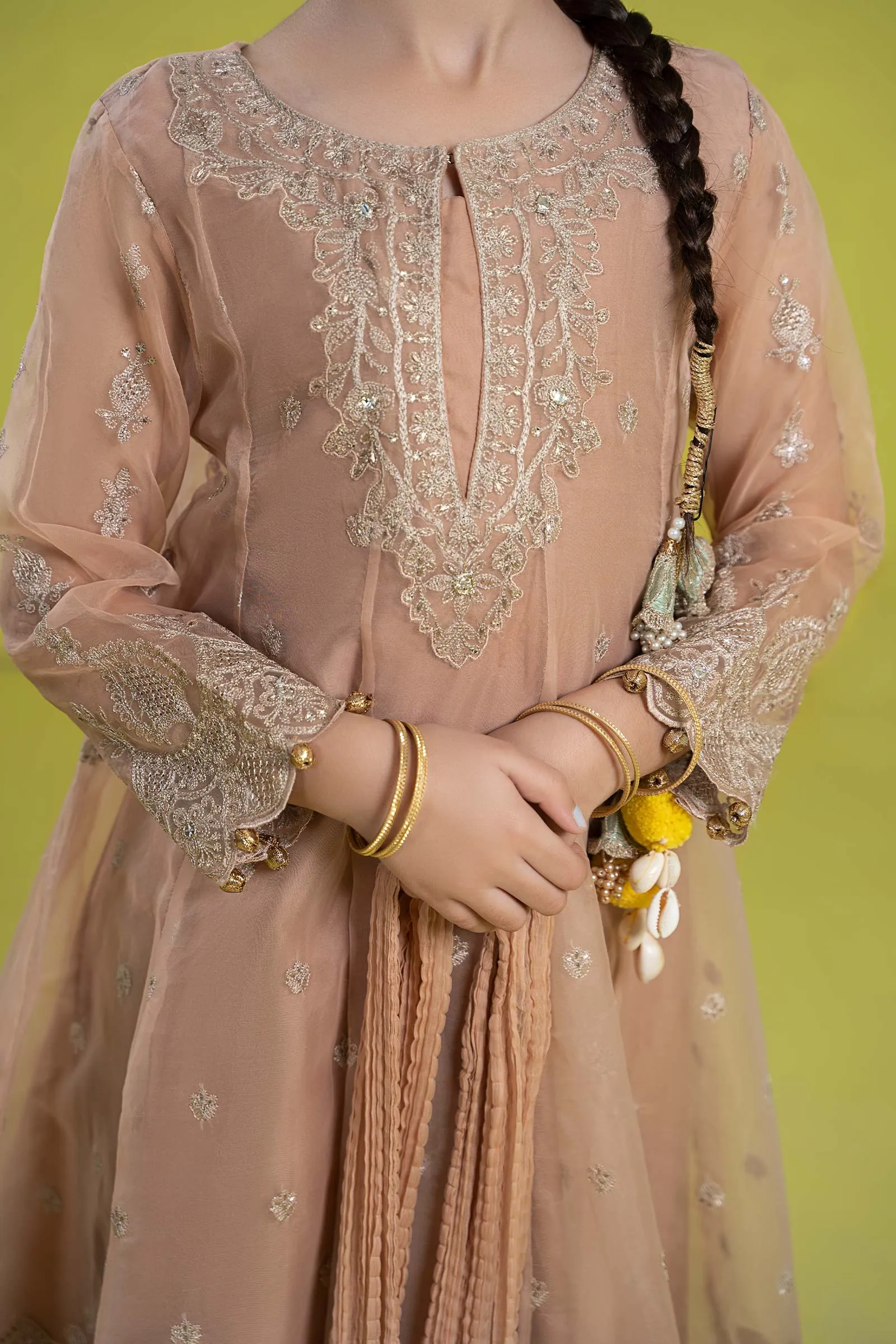 3 Piece Embroidered Organza Suit | MKS-EF24-05