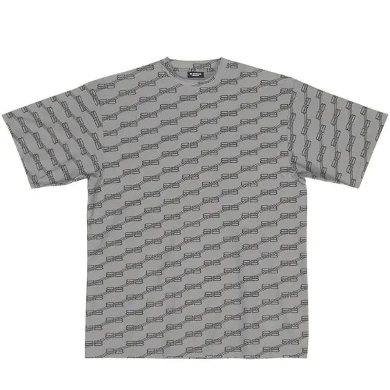 BA - Men 'Grey' Balenciaga Logo Printed Oversized T-Shirt BA823