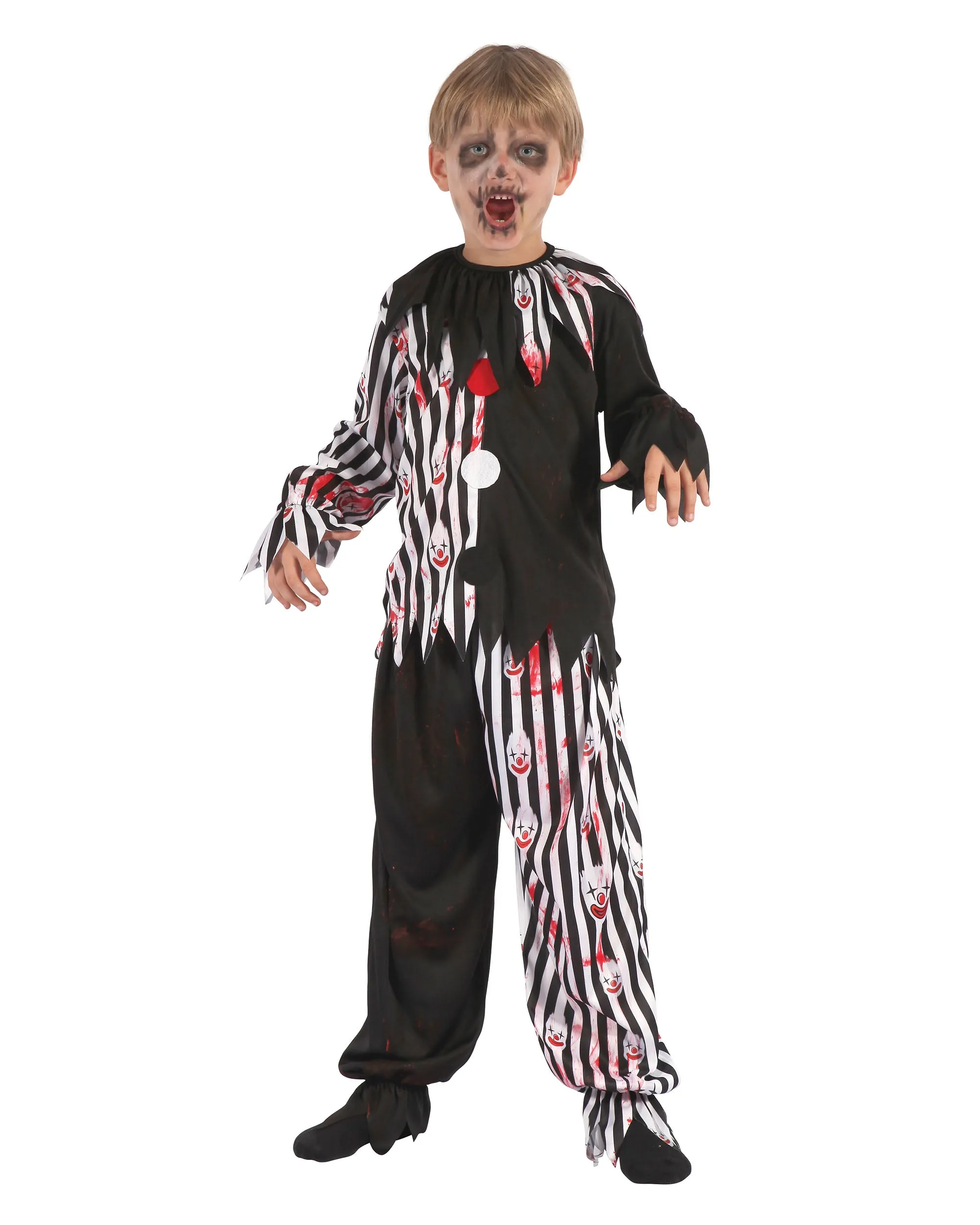 Bloody Harlequin Clown Costume Boy