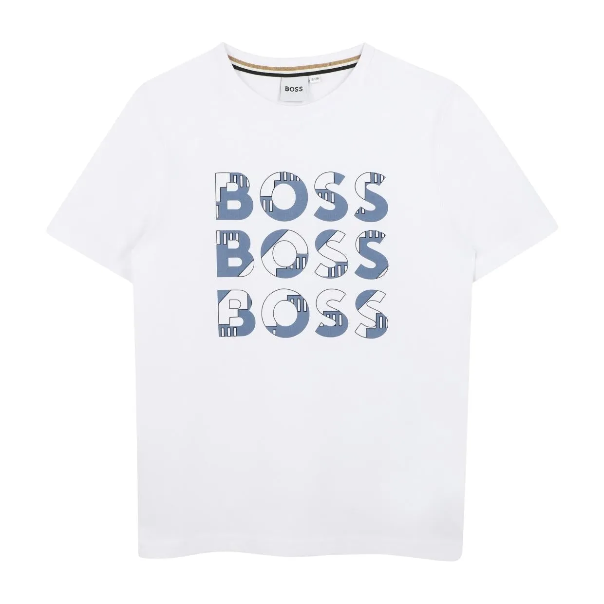 BOSS Kids Printed Trio Logo White T-Shirt