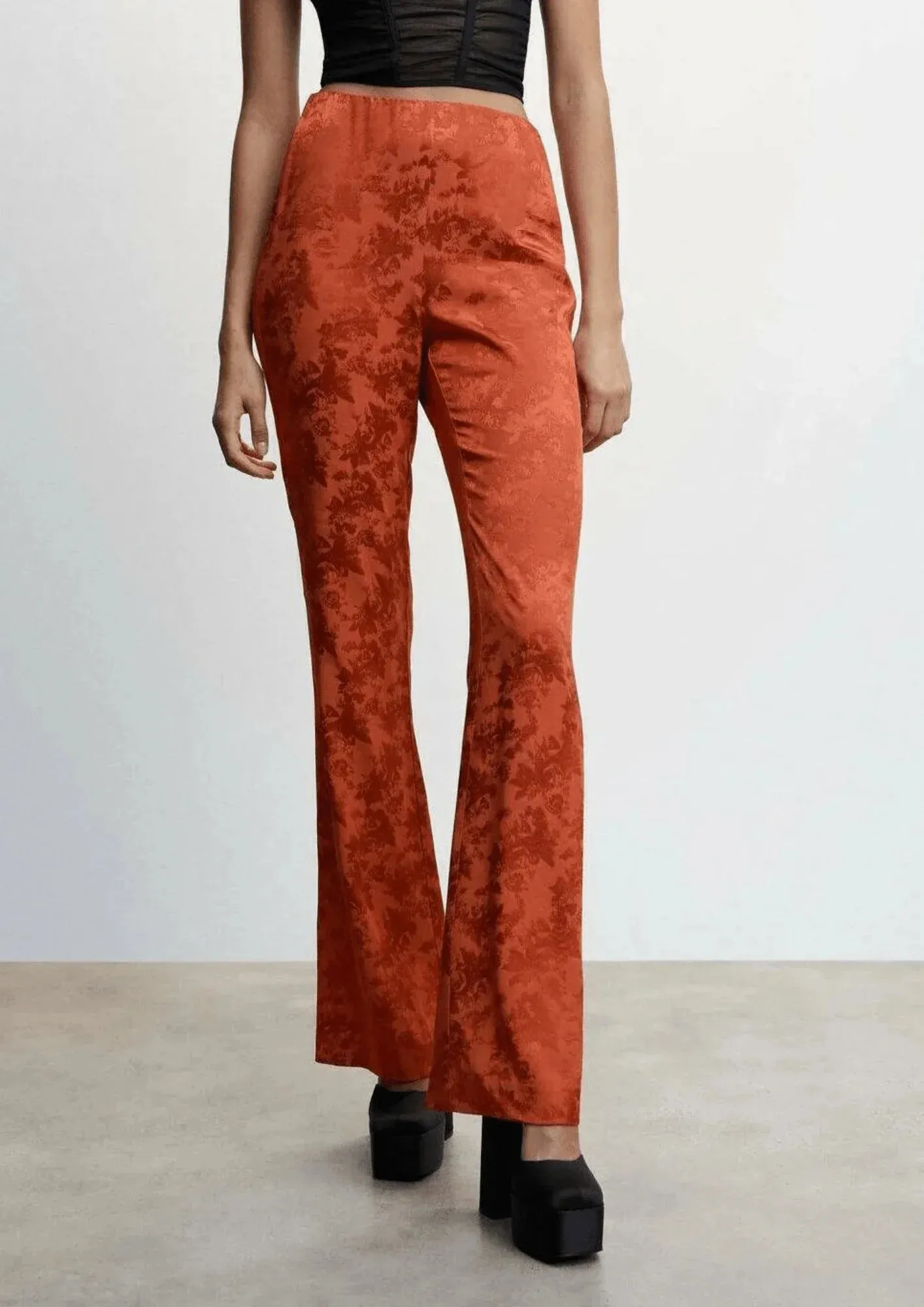 BROWN JACQUARD TROUSERS