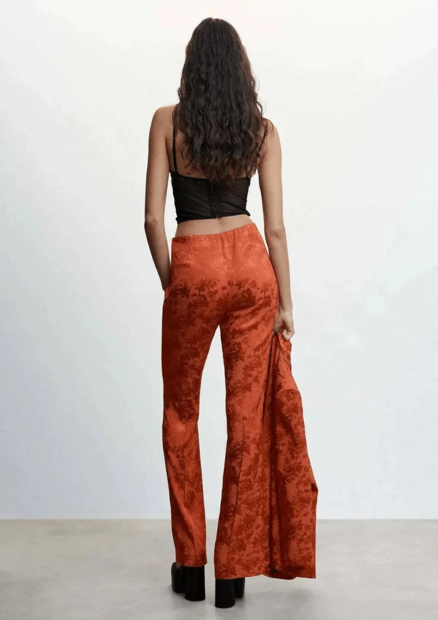 BROWN JACQUARD TROUSERS