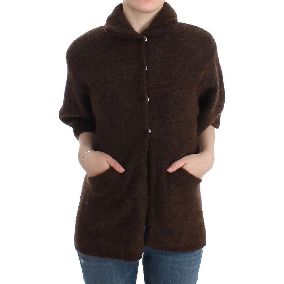 Cavalli Elegant Short Sleeved Brown Cardigan