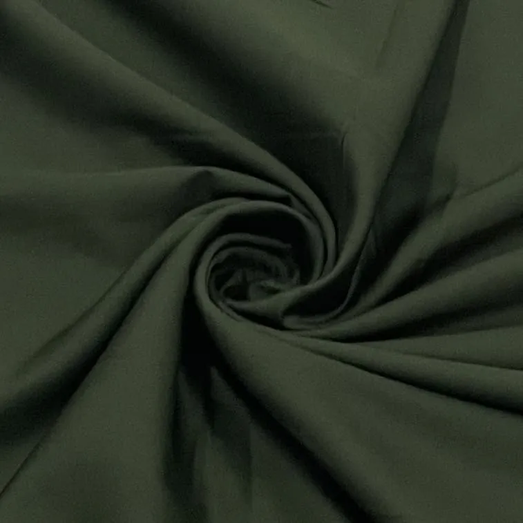 Classic Dark Olive Green Solid Cotton Satin