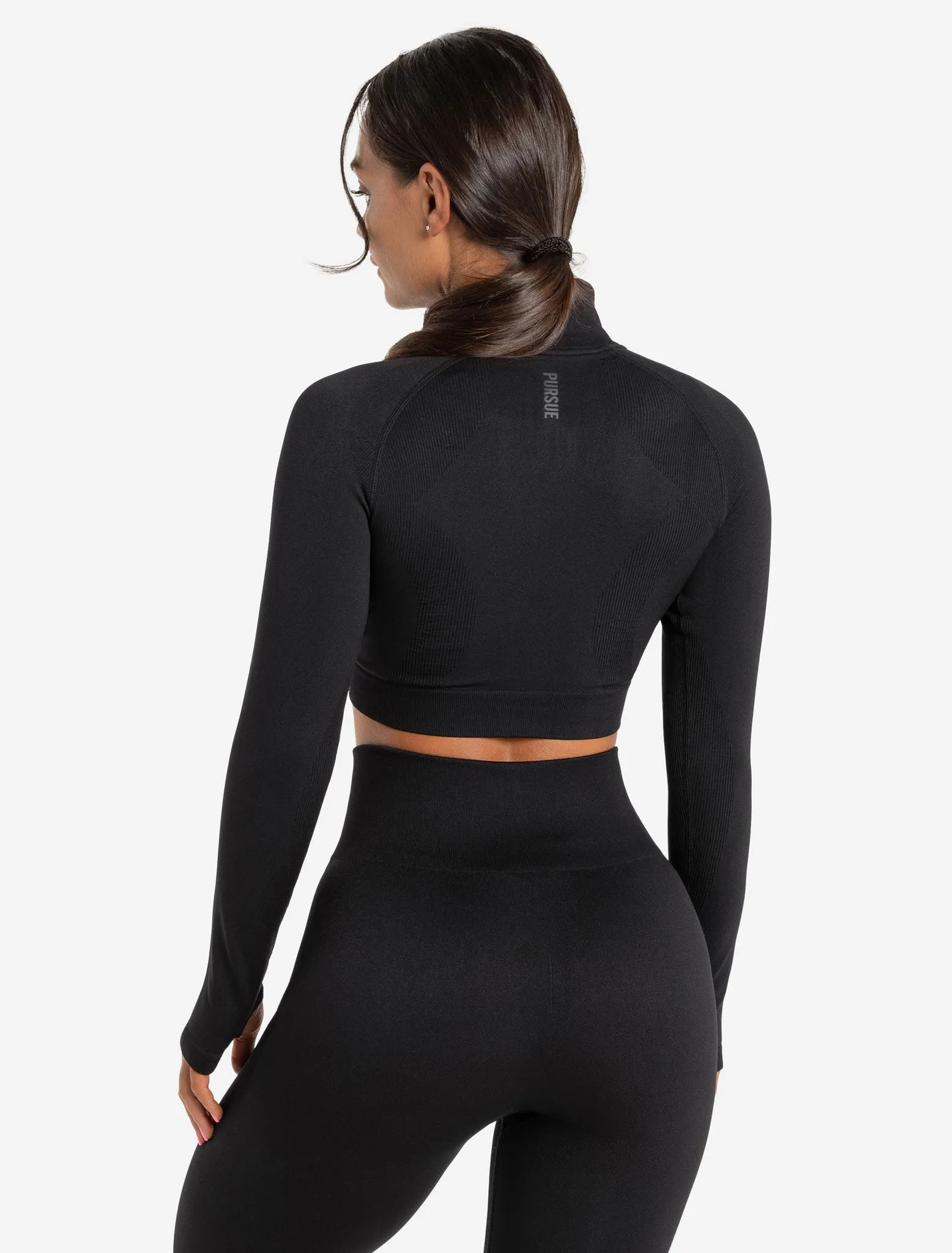 Core Seamless Crop 1/2 Zip - Blackout