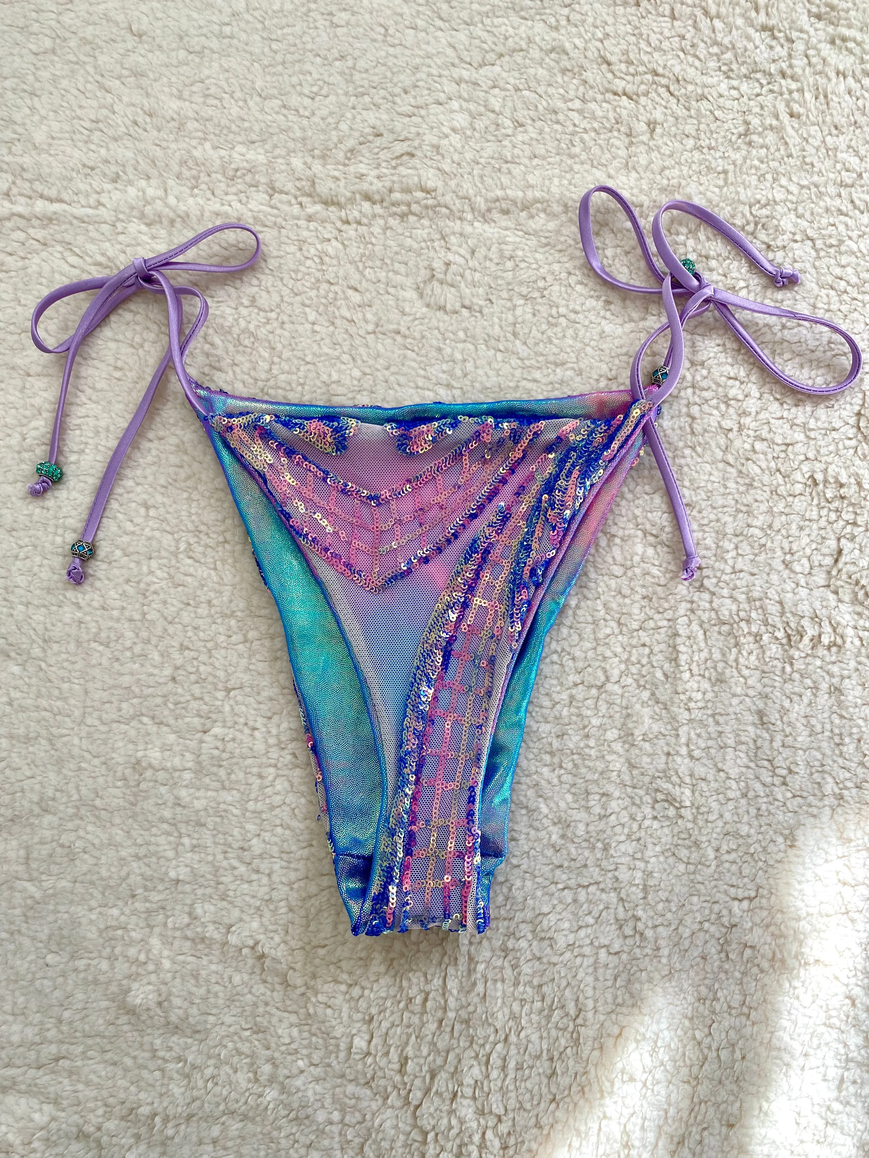 Cotton Candy Sequin Tie Bottoms