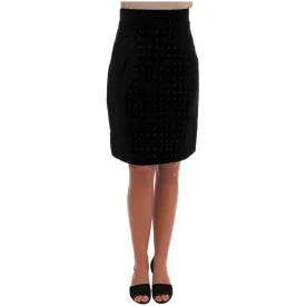 Dolce & Gabbana Baroque Embroidered Velvet Pencil Skirt