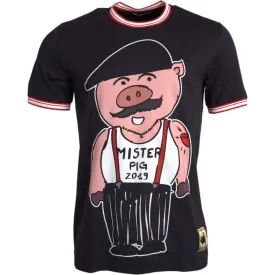 Dolce & Gabbana Black Cotton 2019 Year of the Pig T-shirt