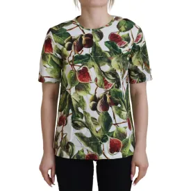 Dolce & Gabbana Chic Multicolor Fig Print Cotton Top