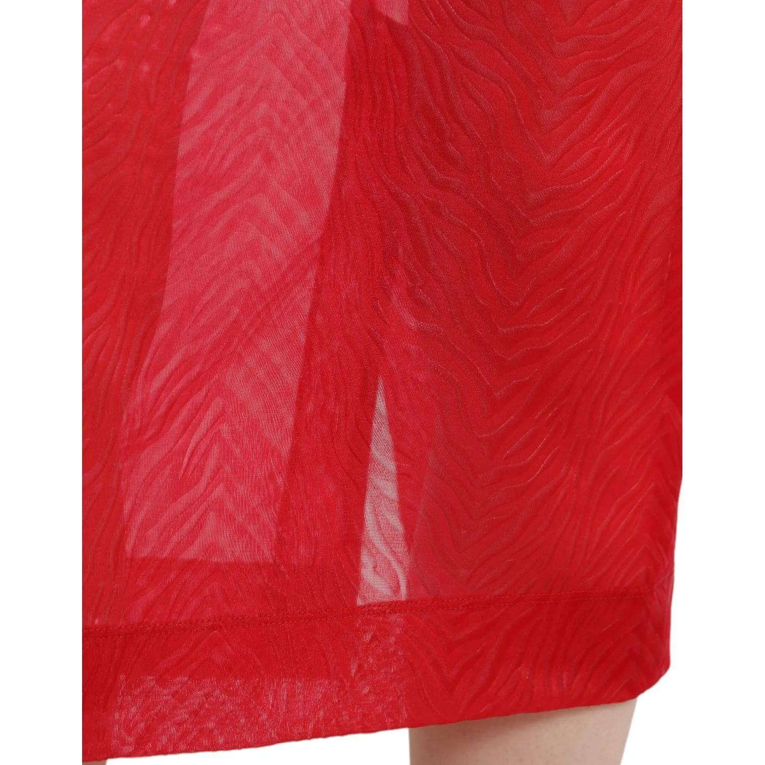 Dolce & Gabbana Chic Red High Waist Sheer Midi Skirt