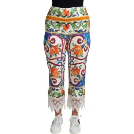 Dolce & Gabbana Majolica High Waist Cropped Trousers