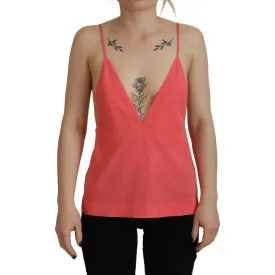 Dsquared² Pink Sleeveless Spaghetti Strap Cami V-neck Top