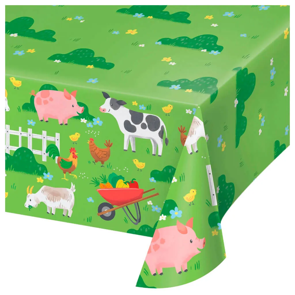 Farm Animals Paper Tablecover, 54in x102in