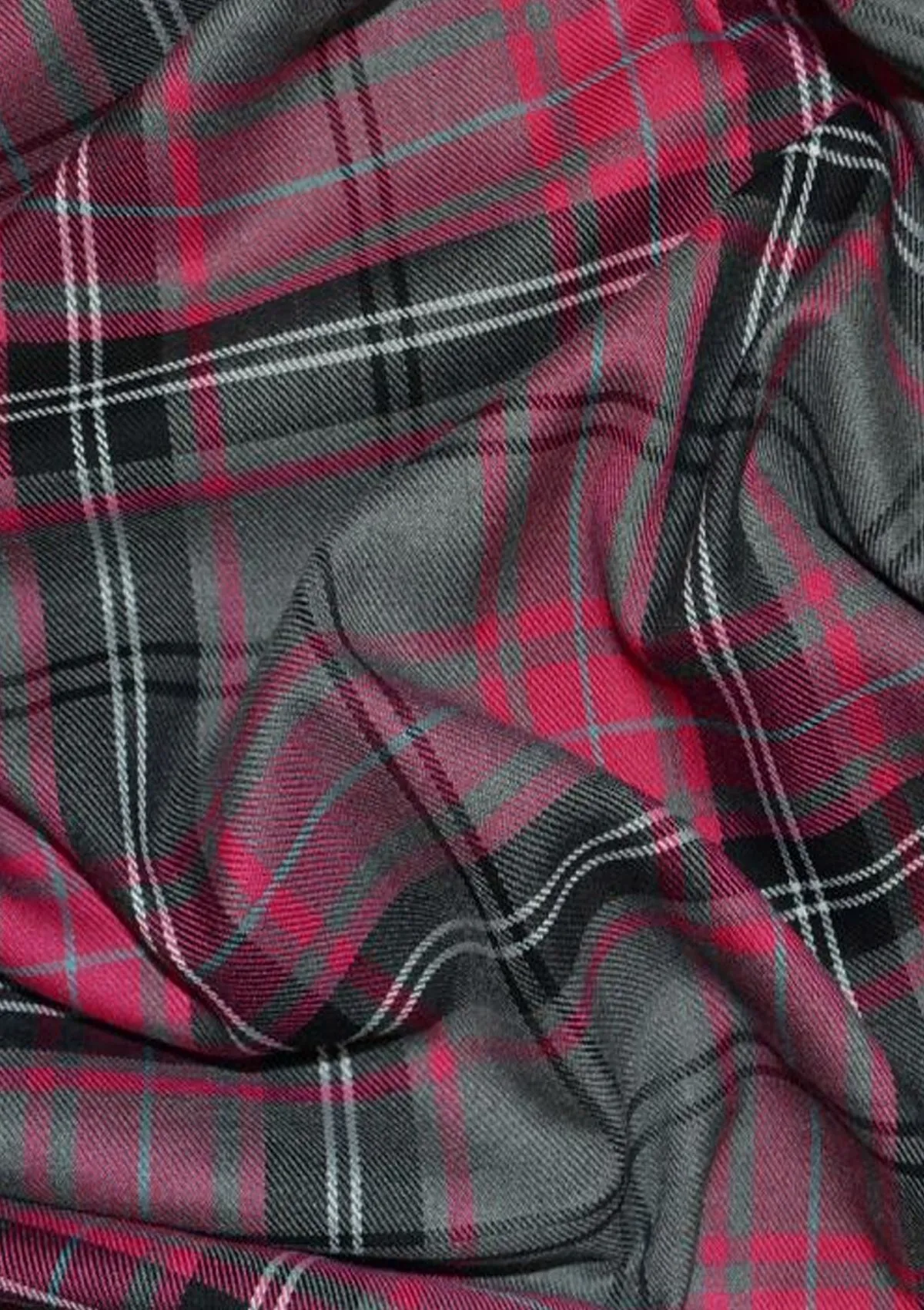 Fashion Cerise Tartan Fashion Fabric 58" (145 cms) Wide Scottish Plaid/Check Polyviscose Woven Fabric ideal for Fashiona and Upholstery