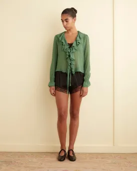 Flounce Blouse - Green