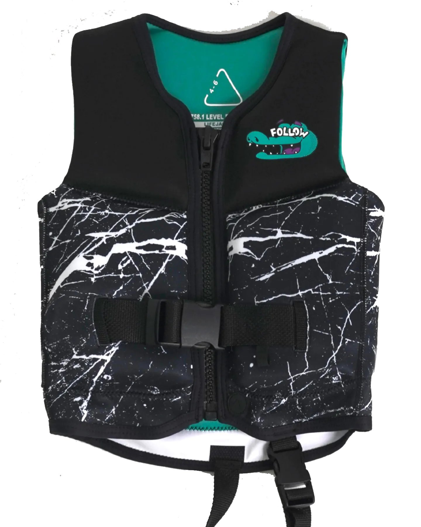 Follow Grommy Infants' Life Jacket - Black / White - 2024