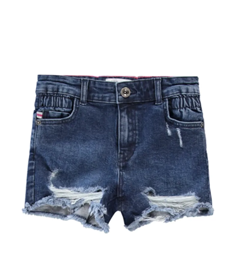 Girl's Cotton Denim Denna Shorts - Dark Used