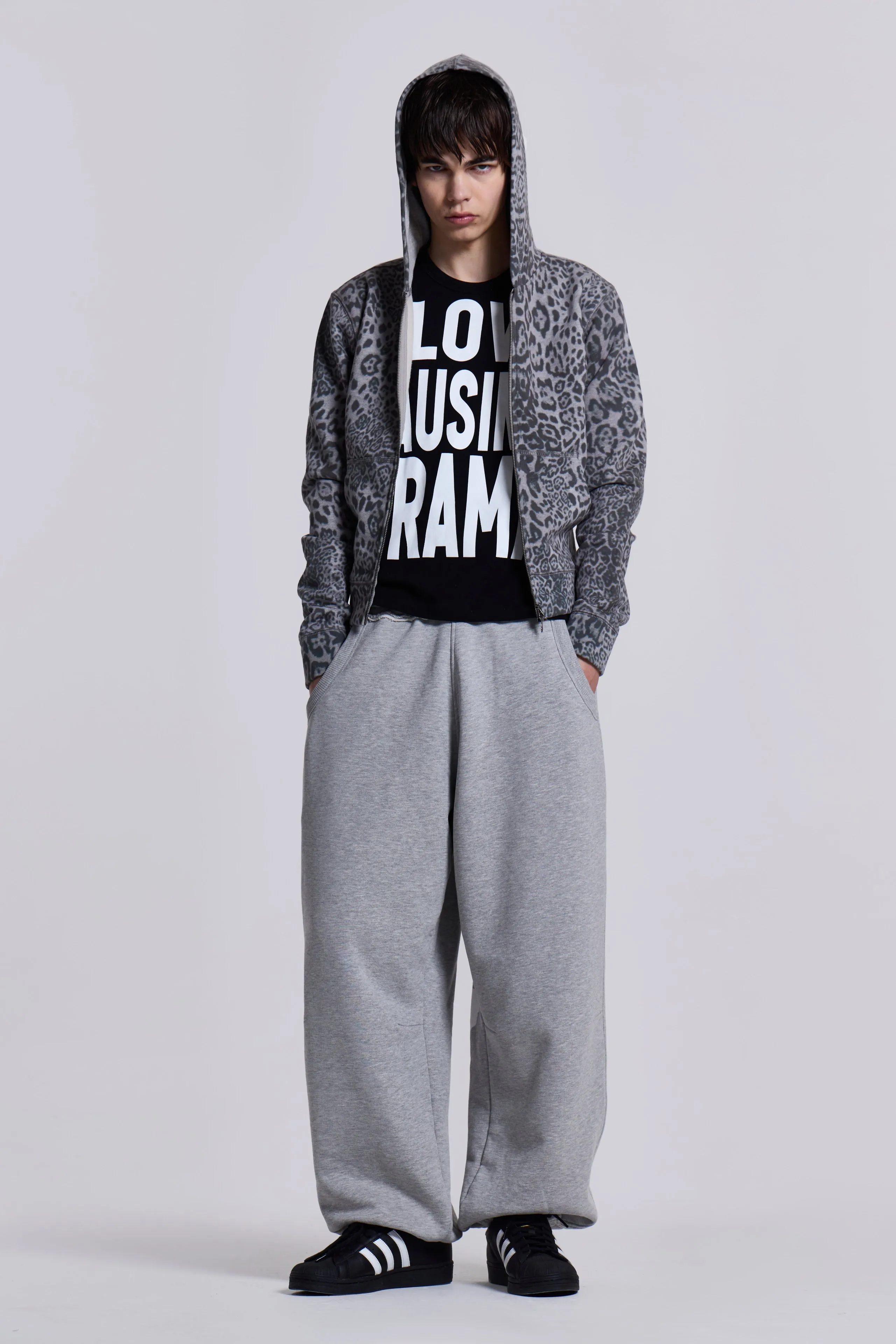 Grey Marl Cuffed Baggy Monster Joggers