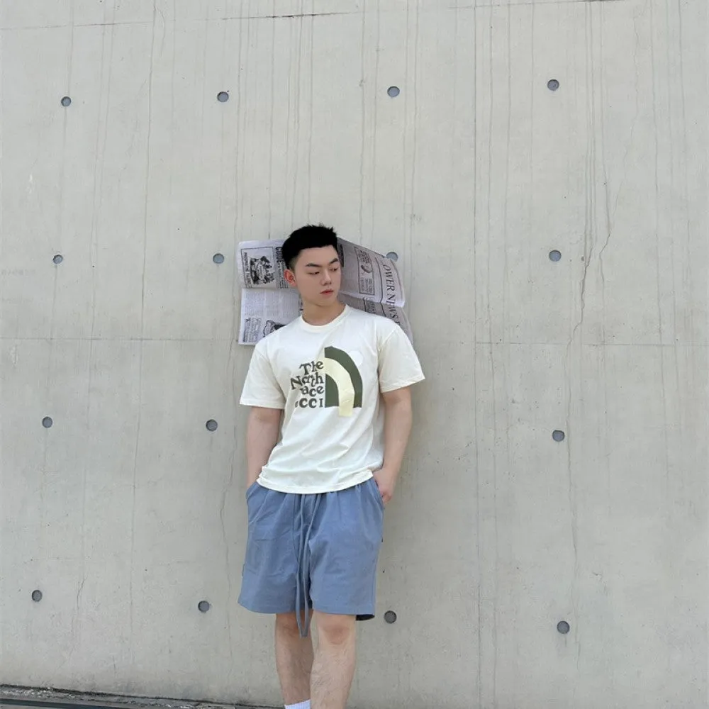 GU - Men 'Beige' The North Face Gucci Printed Oversized T-Shirt GU816