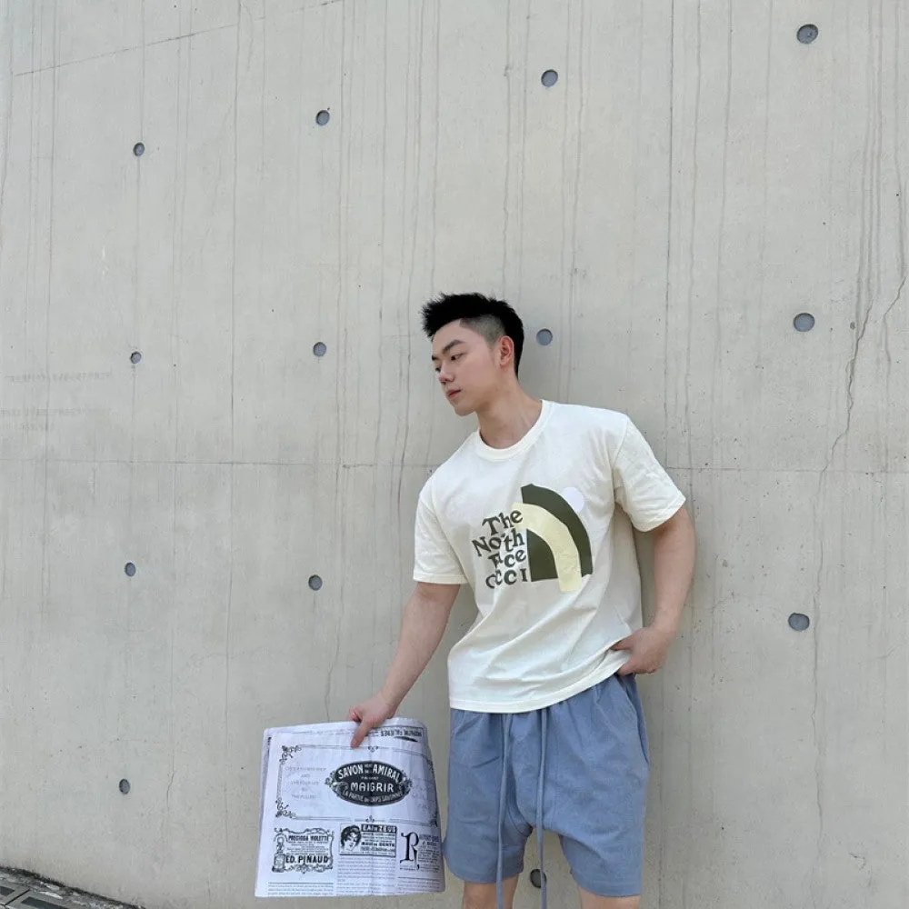 GU - Men 'Beige' The North Face Gucci Printed Oversized T-Shirt GU816