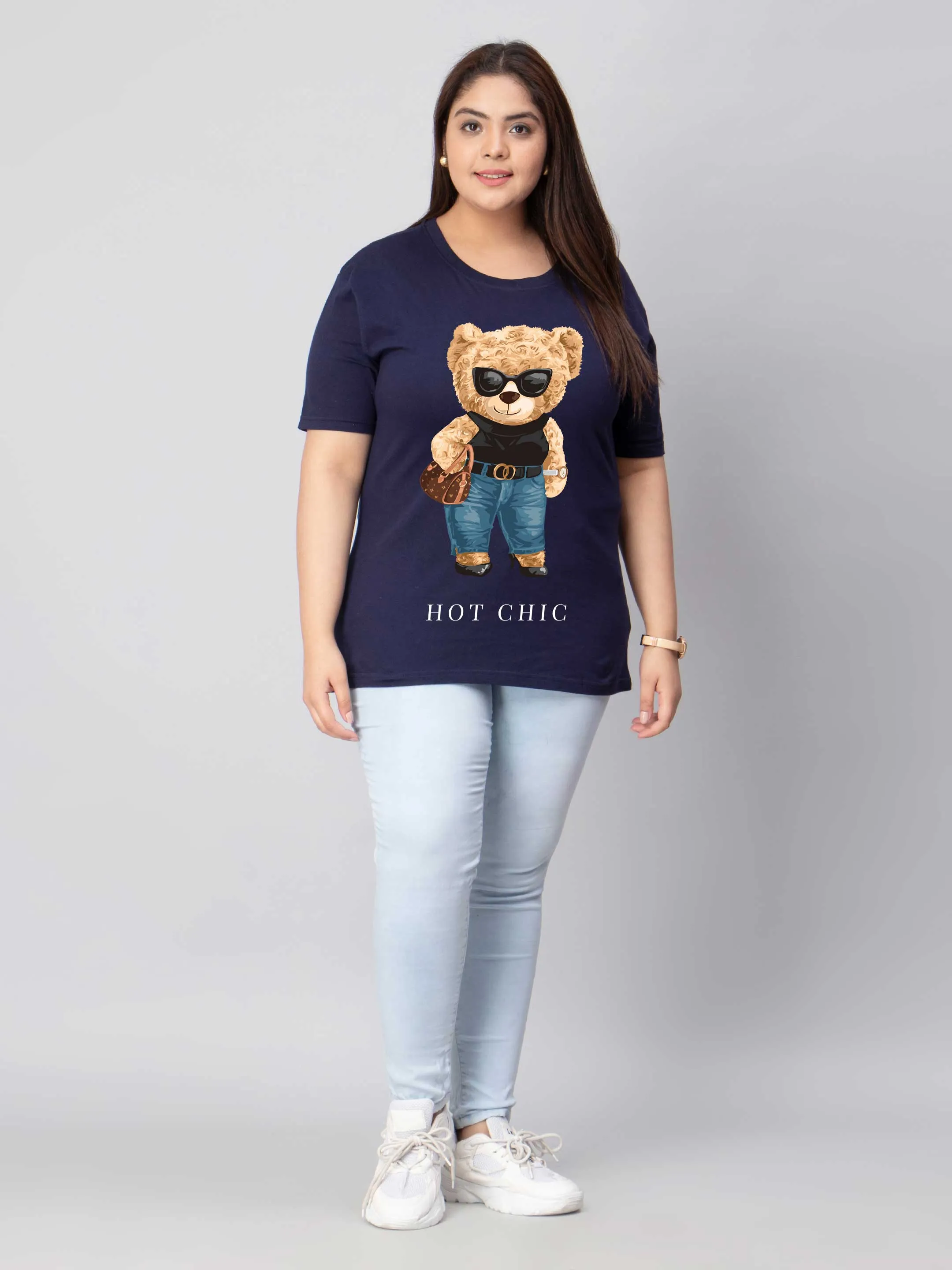 Hot Chic Bear Plus Size Women T-Shirt