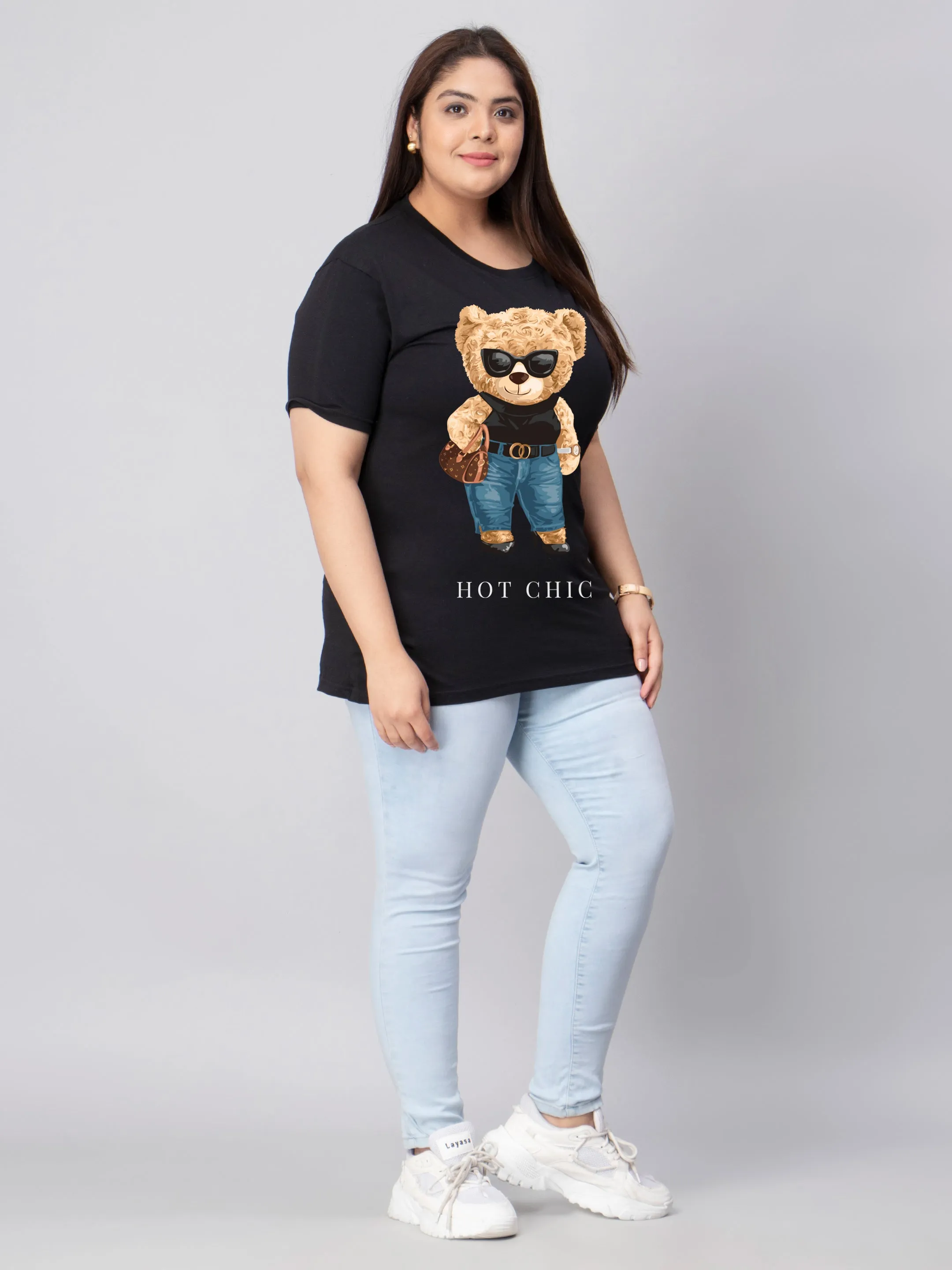 Hot Chic Bear Plus Size Women T-Shirt