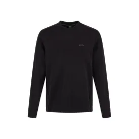 Hugo Boss Elegant Black Cotton Round Neck Sweatshirt