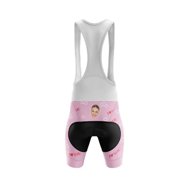 I love you Custom Face Bib (Pink)