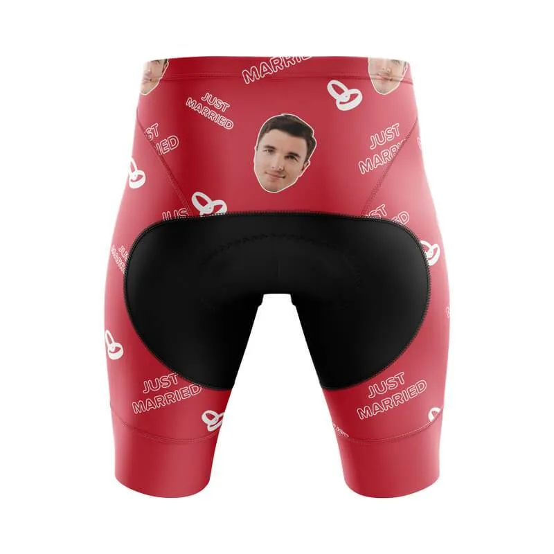 Just Married Custom Face Shorts (red)