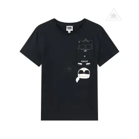 Karl Lagerfeld Kids Boys ss Chest Pcket Tee w/ Small Graphic