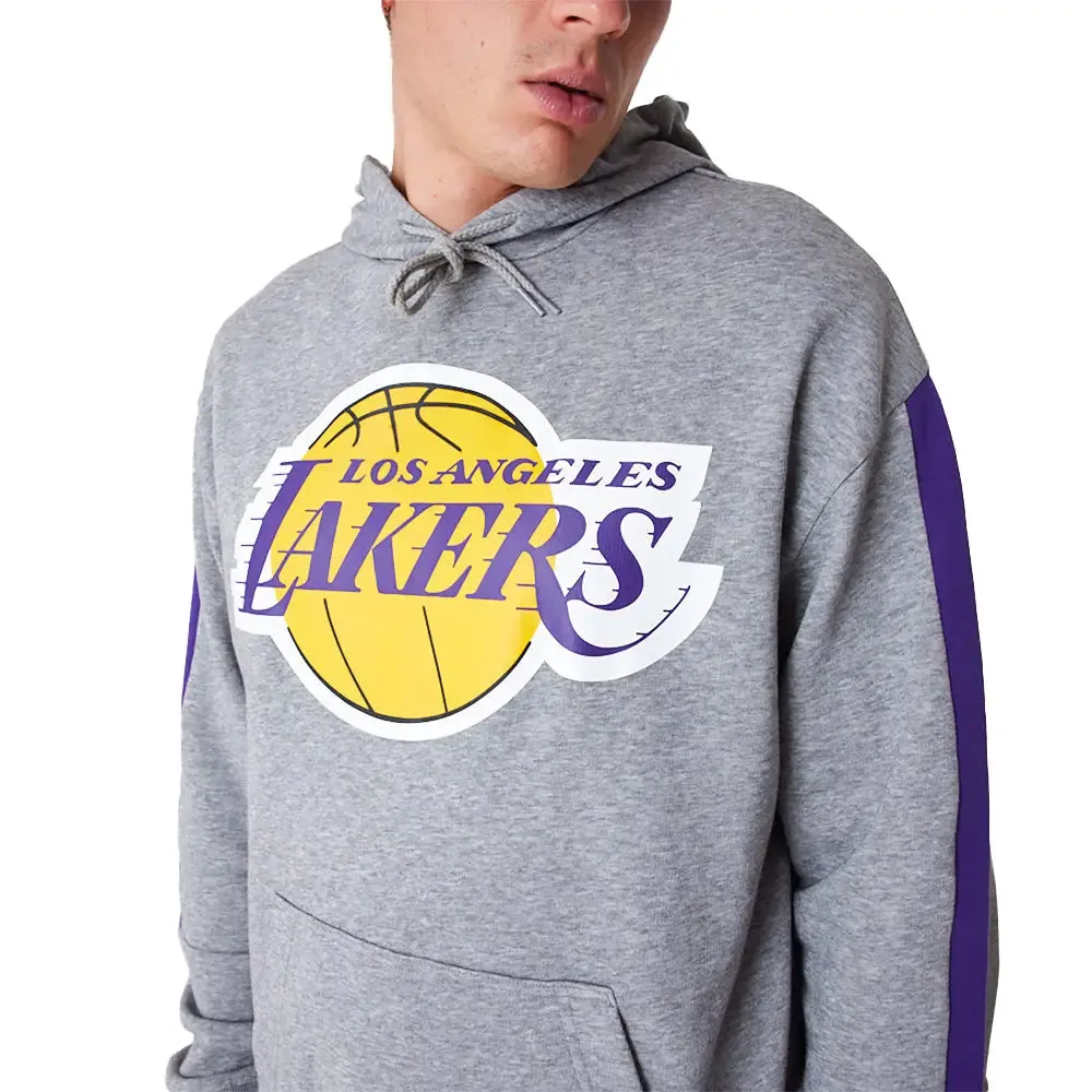 La Lakers Nba Colour Block Grey Pullover Hoodie