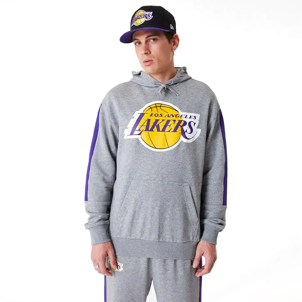 La Lakers Nba Colour Block Grey Pullover Hoodie