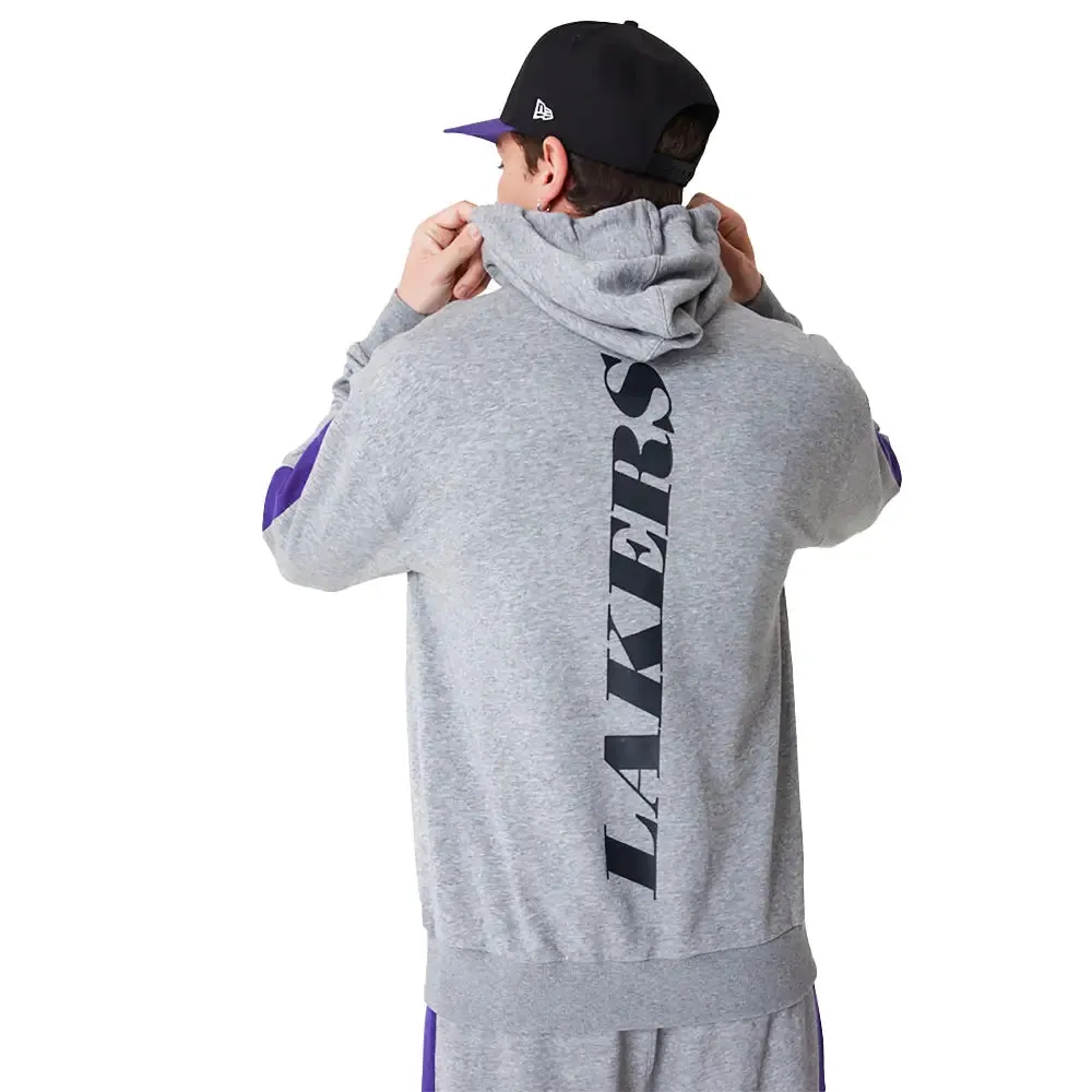 La Lakers Nba Colour Block Grey Pullover Hoodie