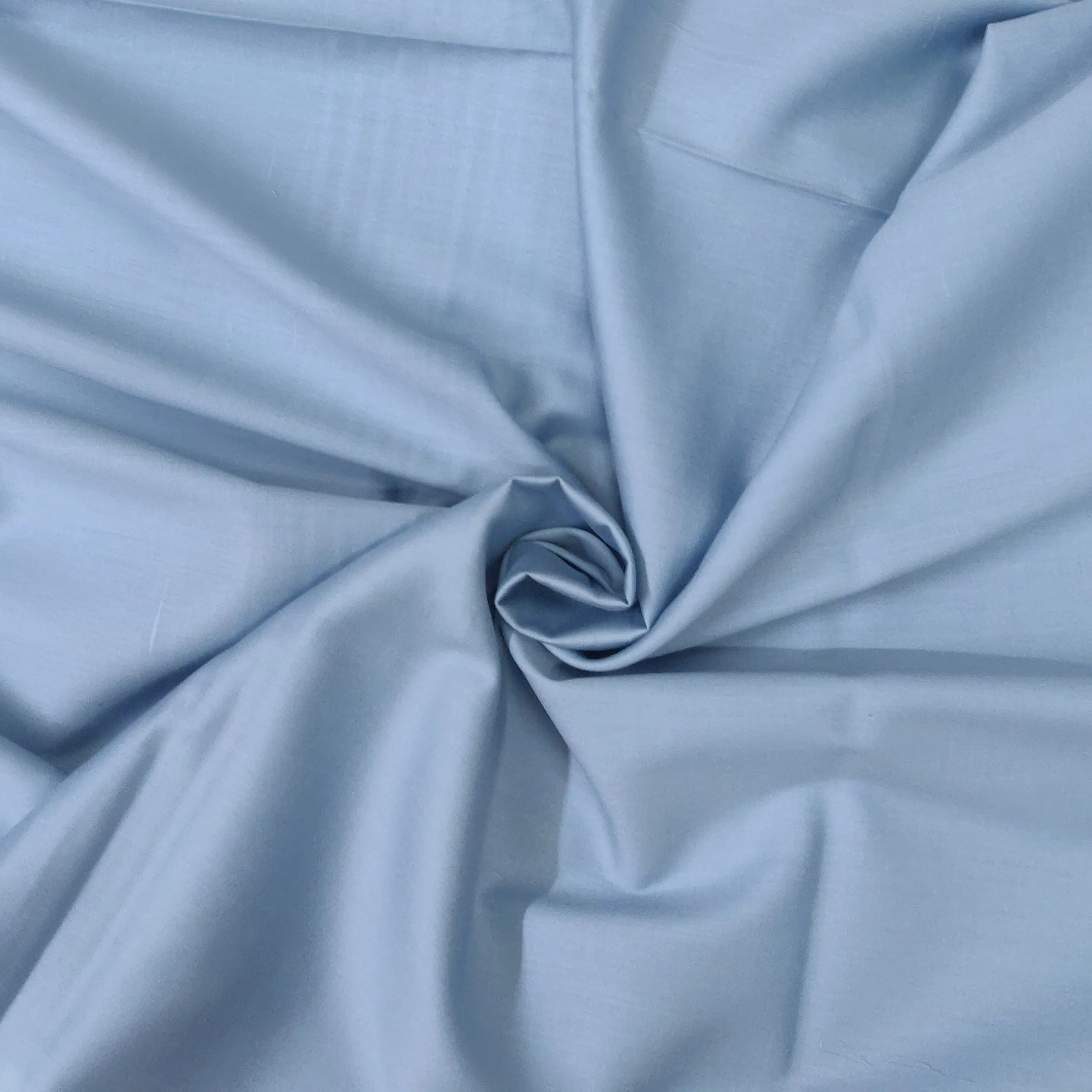 Light Blue Solid Cotton Satin Fabric