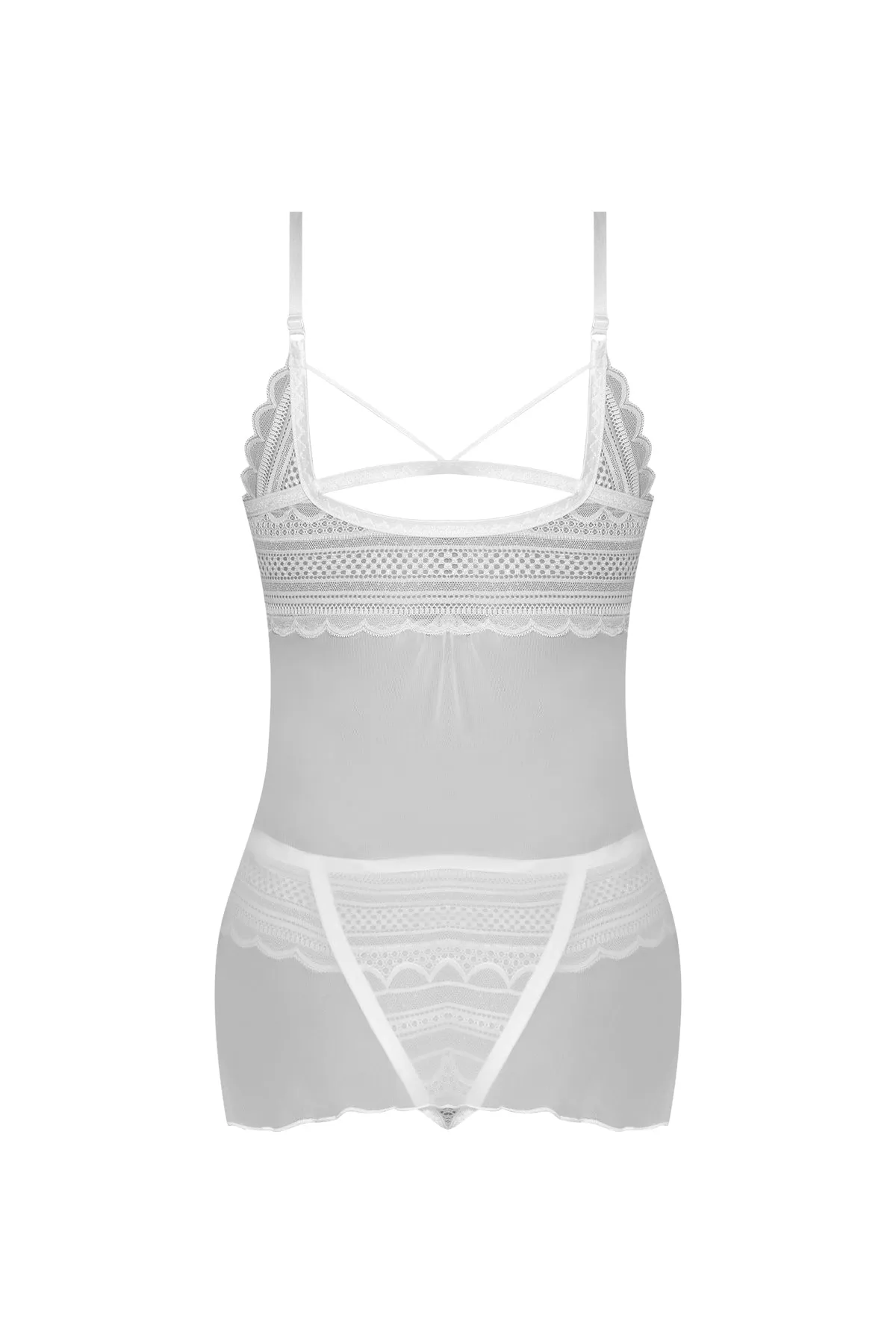 Magic Silk Modern Romance Babydoll & Thong White