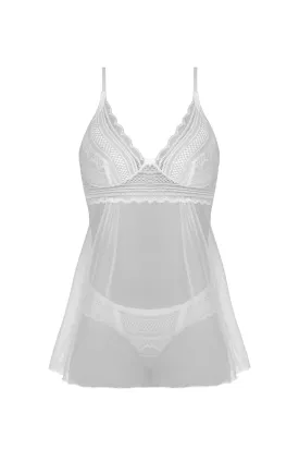 Magic Silk Modern Romance Babydoll & Thong White