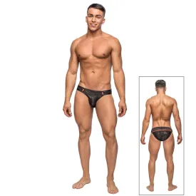 Male Power Camo Sport Net Sport Bikini Black Med