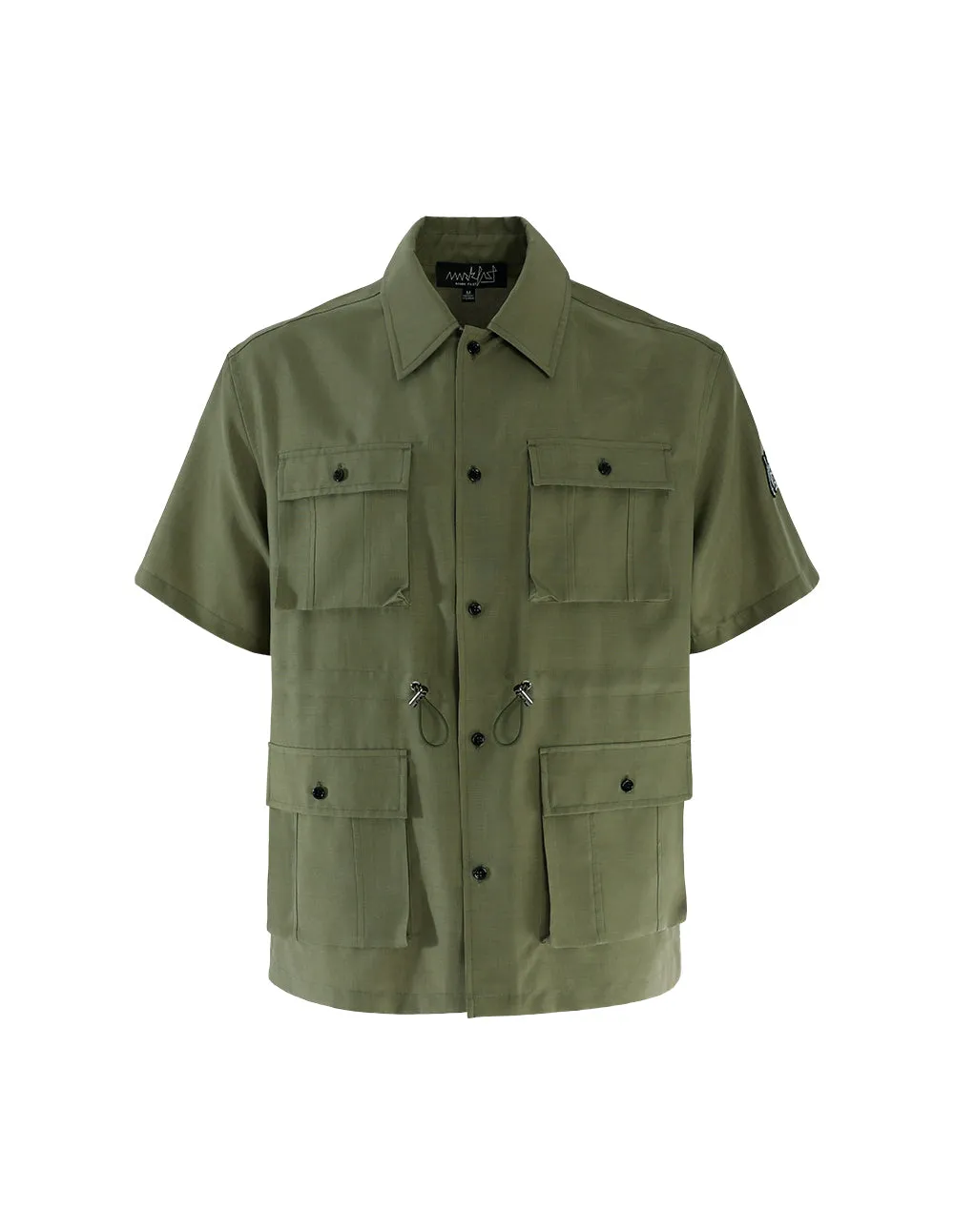 MARK FAST Drawstring Short Sleeves Military Worker Shirt