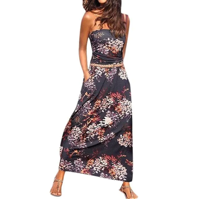 Maxi Dress 2019 Off Shoulder Long Dress Ladies Sundress