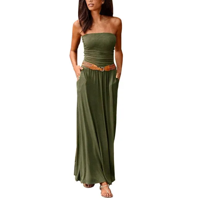 Maxi Dress 2019 Off Shoulder Long Dress Ladies Sundress