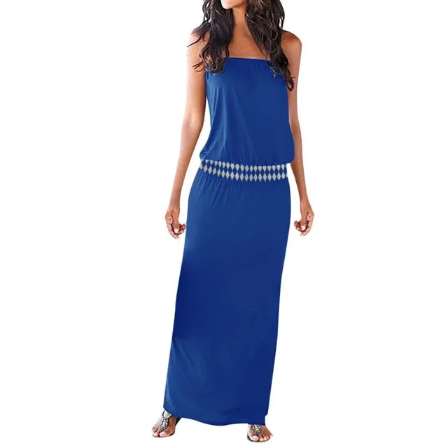 Maxi Dress 2019 Off Shoulder Long Dress Ladies Sundress