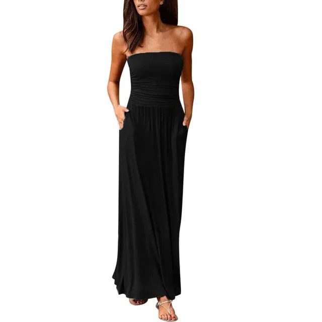 Maxi Dress 2019 Off Shoulder Long Dress Ladies Sundress