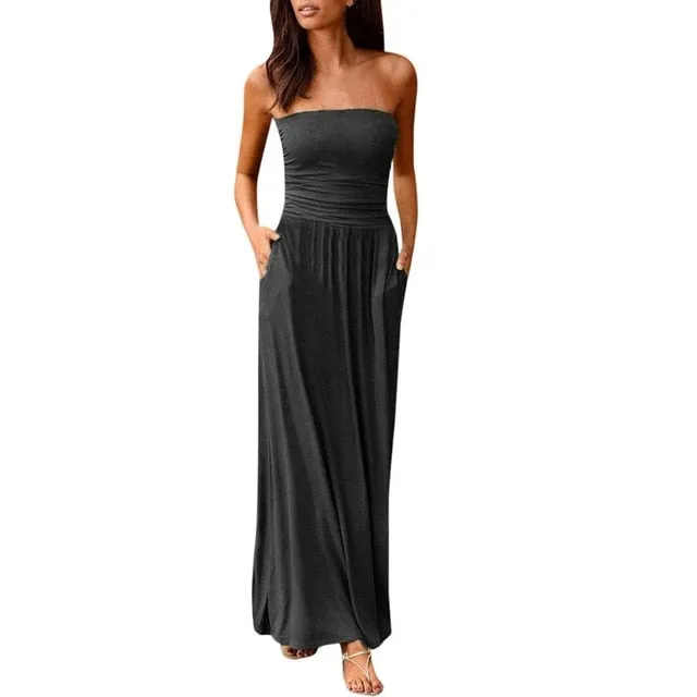 Maxi Dress 2019 Off Shoulder Long Dress Ladies Sundress