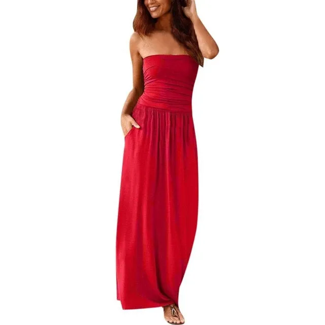 Maxi Dress 2019 Off Shoulder Long Dress Ladies Sundress