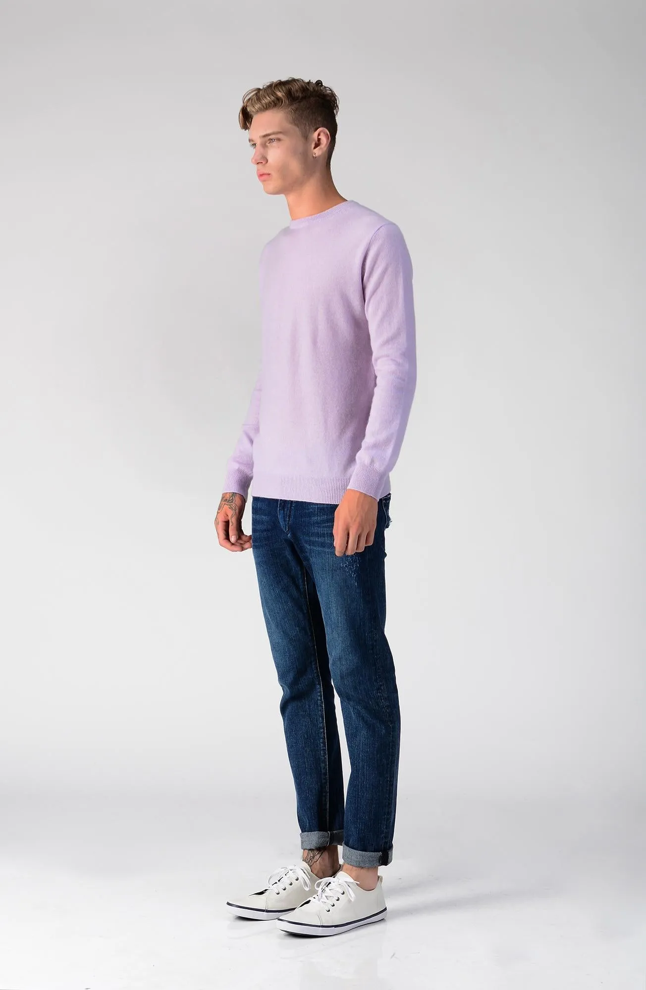 Men Crew Neck Sweater_Lavender