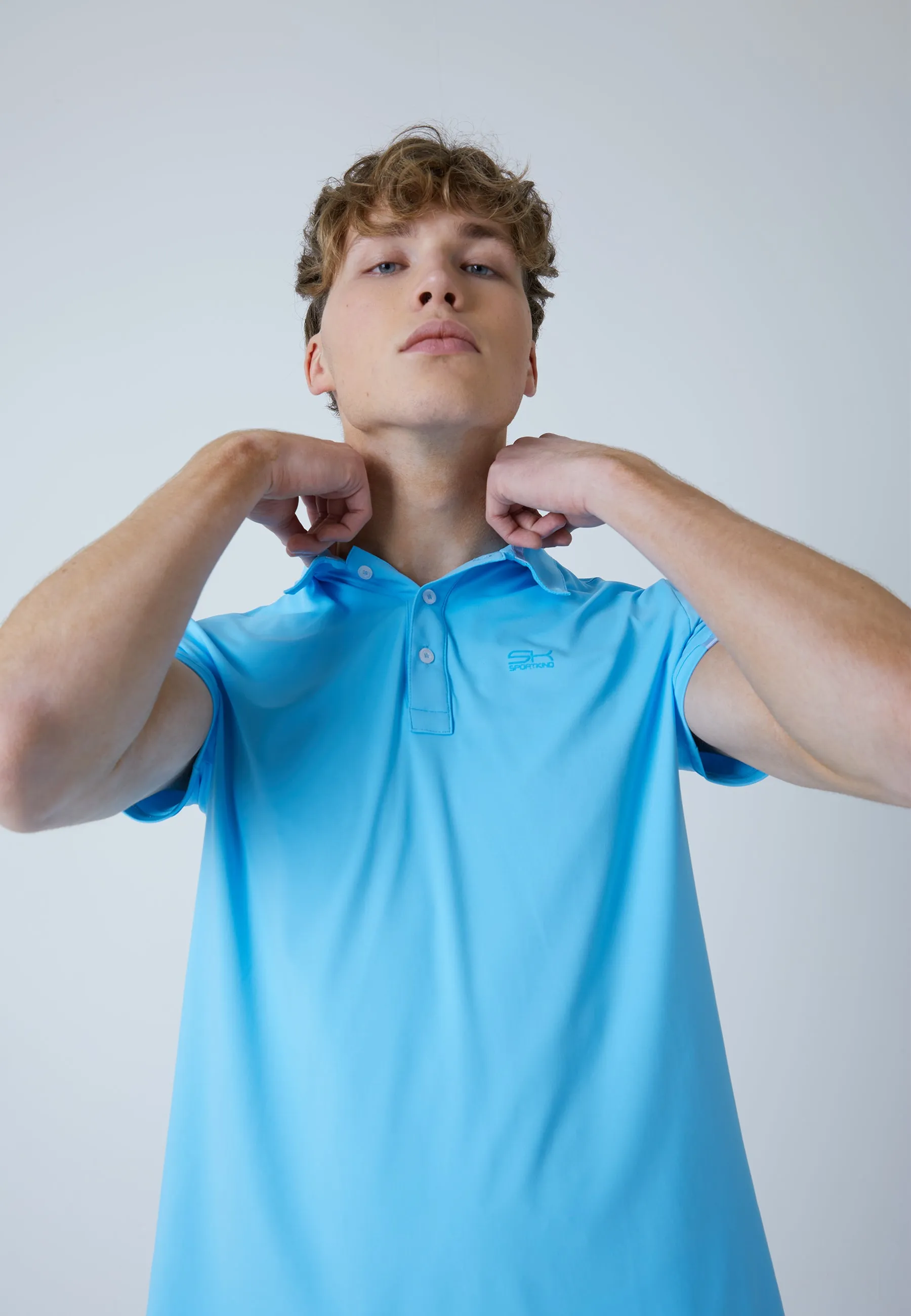 Men Tennis Polo Shirt, light blue