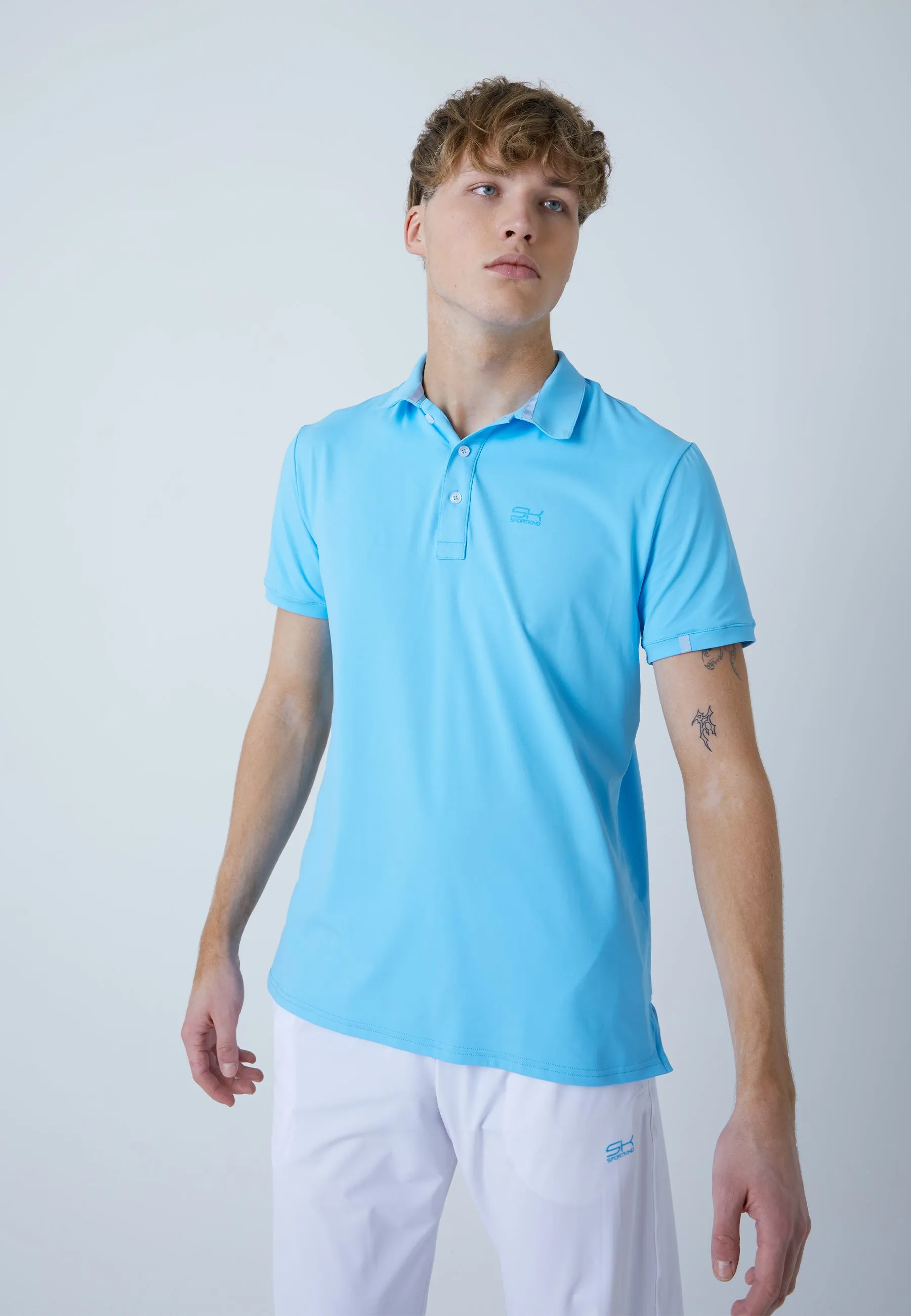 Men Tennis Polo Shirt, light blue