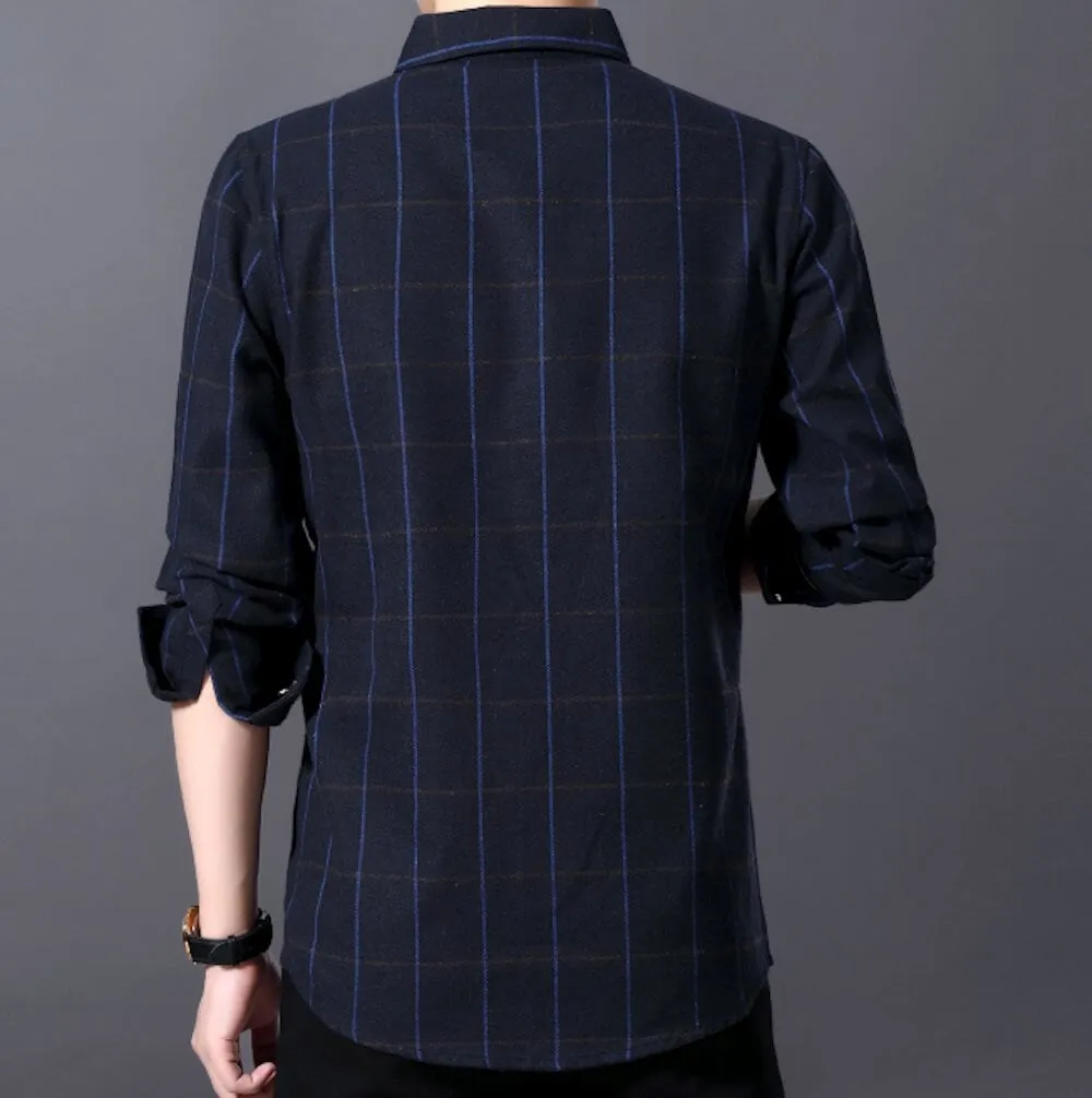 Mens Long Sleeve Plaid Shirt