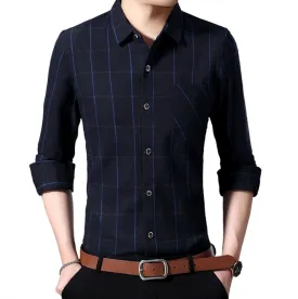 Mens Long Sleeve Plaid Shirt